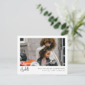 Minimaler Chic Script Foto Flower Girl Vorschlag (Stehend Vorderseite)