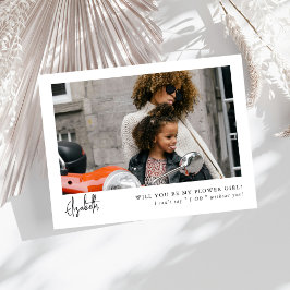 Minimaler Chic Script Foto Flower Girl Vorschlag