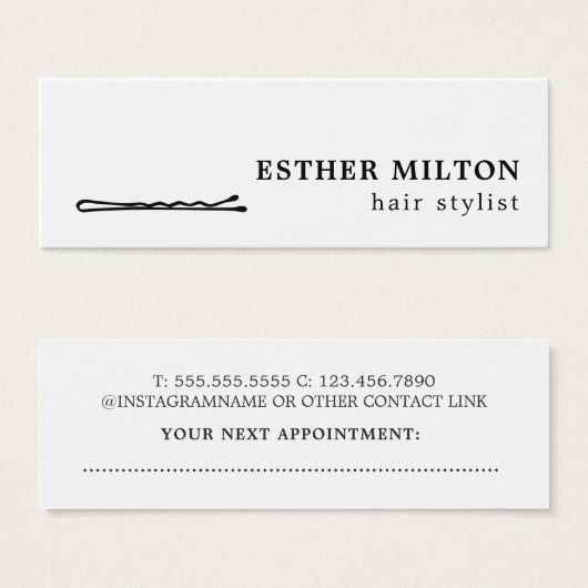 Minimaler Cooler Schwarz-weißer Friseur Button Sal (Vorne & Hinten)