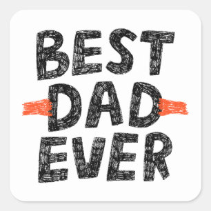 Minimaler Dad-Aufkleber   Bester Vater überhaupt Quadratischer Aufkleber