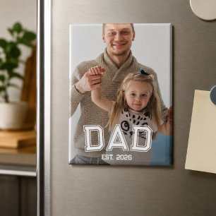 Minimaler Dad Etabliert Jahr Neuer Vater Foto Gesc Magnet