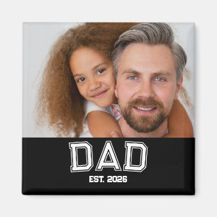 Minimaler Dad Gegründetes Jahr Neues Vater Foto Magnet