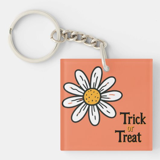 Minimaler Daisy-Schlüsselanhänger - Whimsical Flor Schlüsselanhänger (Vorderseite)