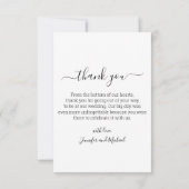 minimaler Dank 3 Fotos Collage Hochzeit Karte (Rückseite)