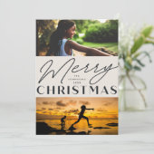 Minimaler Deko Einfaches Foto Feiertagskarte (Stehend Vorderseite)