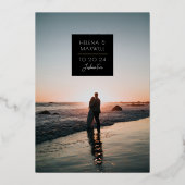 Minimaler Deko Foto Save the Date Gold Folieneinladung (Vorderseite)