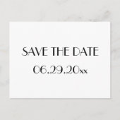 Minimaler Deko Weiße Save the Date Postkarte (Vorderseite)