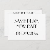 Minimaler Deko White Wedding Plan Neuer Termin Save The Date (Vorne/Hinten)