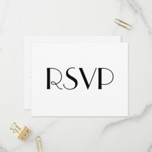 Minimaler Deko White Wedding RSVP Postcard Einladungspostkarte