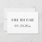 Minimaler Deko White Wedding Save the Date Card (Vorderseite)
