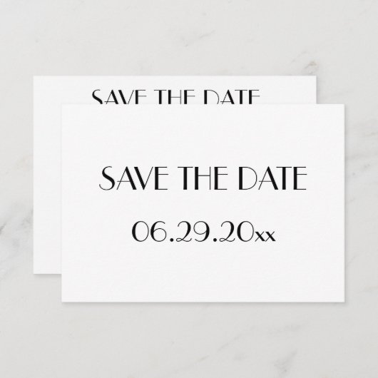 Minimaler Deko White Wedding Save the Date Card (Vorne/Hinten)