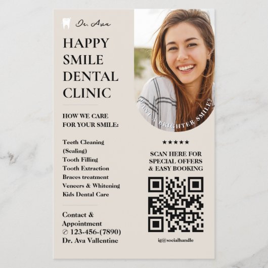 Minimaler Dental Cosmetic ästhetische Zahnarzt-San Flyer (Vorne)