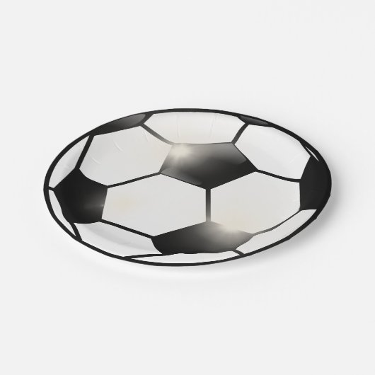 Minimaler Design Fußball-Ball Pappteller (Schrägansicht)