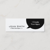 Minimaler Dialog Web Developer Mini Business Card Visitenkarte (Vorderseite)