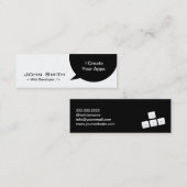 Minimaler Dialog Web Developer Mini Business Card Visitenkarte (Vorne/Hinten)