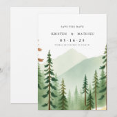 Minimaler digitaler Berg Save The Date (Vorne/Hinten)