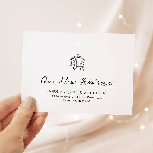 Minimaler Disco-Ball | Ankündigung Postkarte