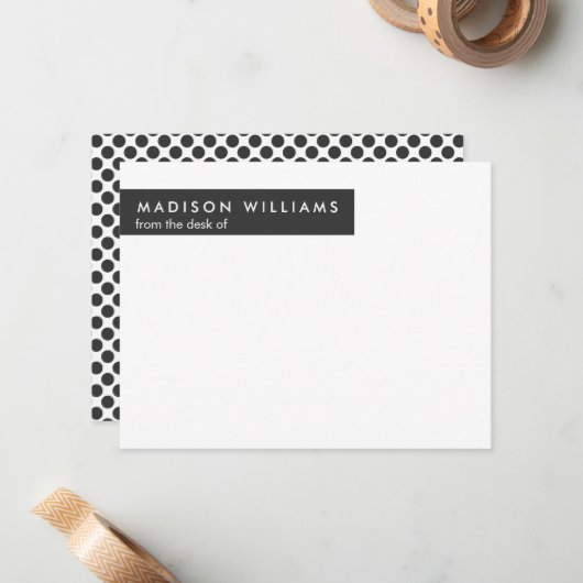 Minimaler Dot Stilvolle moderne moderne Note Card Mitteilungskarte (Vorderseite/Rückseite Beispiel)