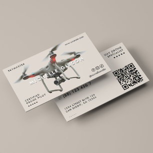 Minimaler Drohnenpilot UAV-Operator Beige Sand Visitenkarte