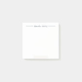 Minimaler dunkelblauer Monogramm Name Post-it Klebezettel (Vorderseite)