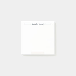 Minimaler dunkelblauer Monogramm Name Post-it Klebezettel