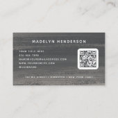Minimaler Dunkelgrau-Pinsel-Scannable QR-Code Visitenkarte (Rückseite)