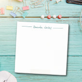 Minimaler dunkelgrüner Monogramm Vollname Post-it Klebezettel