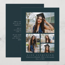 Minimaler Dunkelgrüner Rahmen 4 Foto Abschluss Ankündigung