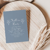 Minimaler Dusty Blue Fall in Liebe Brautparty Einladung