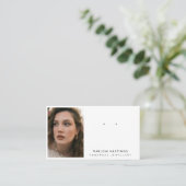 Minimaler Earring Juwelry Display Foto Qr Code Visitenkarte (Stehend Vorderseite)