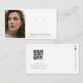 Minimaler Earring Juwelry Display Foto Qr Code Visitenkarte (Vorne/Hinten)