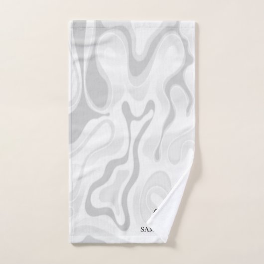 Minimaler Effekt von schwarzem, weißem grauem Marm Badhandtuch Set (Handtuch)