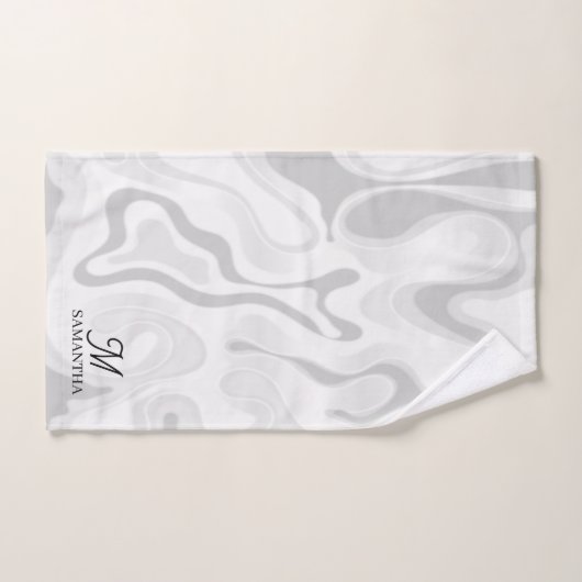 Minimaler Effekt von schwarzem, weißem grauem Marm Badhandtuch Set (Handtuch)