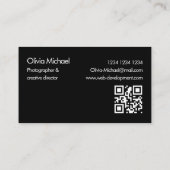 Minimaler einfacher Black & White-Name Visitenkarte (Rückseite)