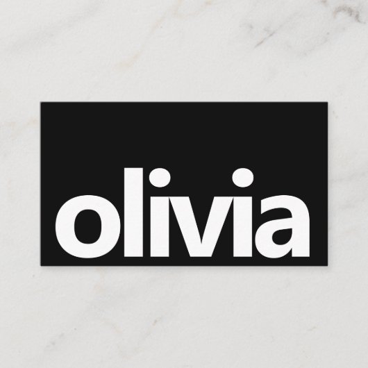Minimaler einfacher Black & White-Name Visitenkarte (Vorderseite)