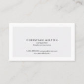 Minimaler einfacher, eleganter, grau-weißer Berate Visitenkarte (Vorderseite)