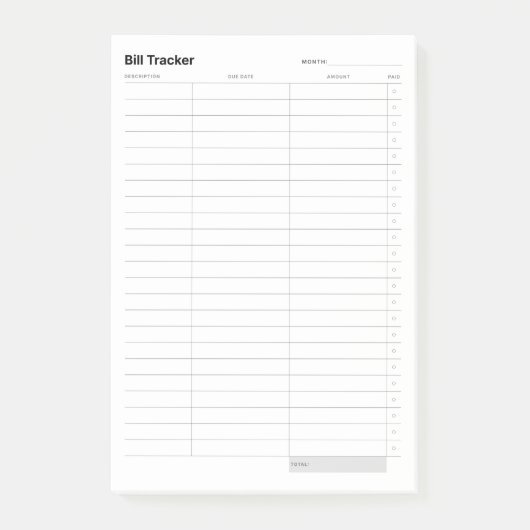 Minimaler einfacher Kostengünstiger Post-it Klebezettel (Vorderseite)