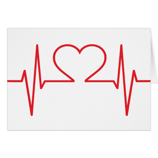 Minimaler einfacher Roter Herzschlag Pflege medizi (Vorderseite (Horizontal))