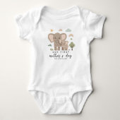 Minimaler Elefant Mutter Baby Erster Muttertag Strampler (Vorderseite)