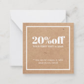 Minimaler Elegant gedruckter Kraft White Holiday C Mitteilungskarte (Vorderseite)