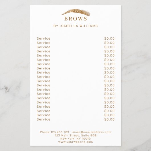 Minimaler eleganter Augenbrauen-Flyer Flyer (Vorne)