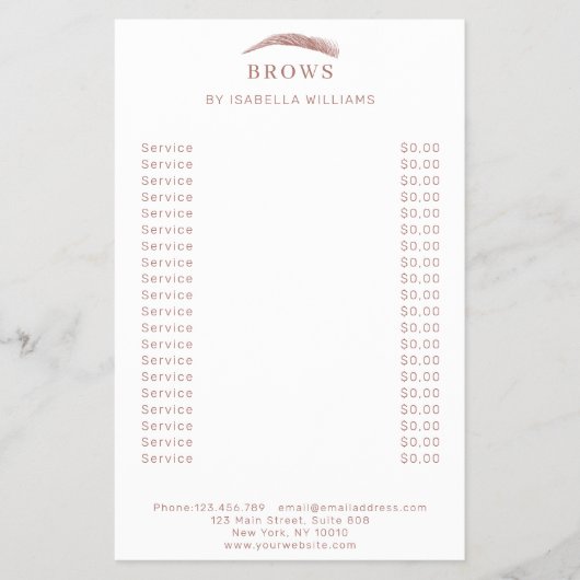 Minimaler eleganter Augenbrauen-Flyer Flyer (Vorne)