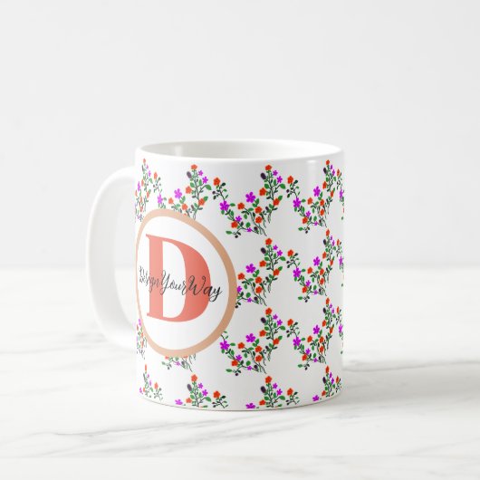 minimaler, eleganter Bestfriendepunkt in Monogramm Kaffeetasse (Vorderseite Links)