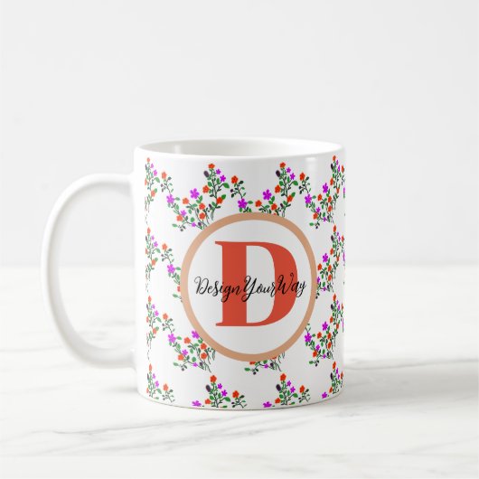 minimaler, eleganter Bestfriendepunkt in Monogramm Kaffeetasse (Links)
