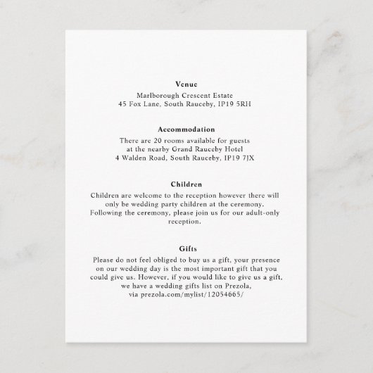 Minimaler Eleganter Botanischer Monogramm-Kranz Begleitkarte (Vorderseite)