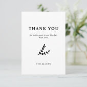 Minimaler Eleganter Botanischer Monogramm-Kranz Dankeskarte (Stehend Vorderseite)