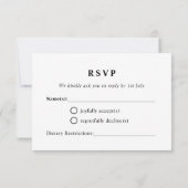 Minimaler Eleganter Botanischer Monogramm-Kranz RSVP Karte (Rückseite)