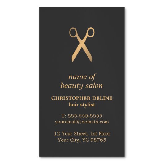 Minimaler eleganter dunkelgrauer magnetische visitenkarte (Vorderseite Vertikal)