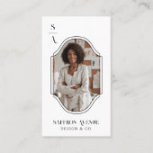 Minimaler Eleganter Foto-Rahmen für Monogramm-Wapp Visitenkarte (Vorderseite)