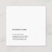 Minimaler eleganter Holzdesigner Quadratische Visitenkarte (Rückseite)